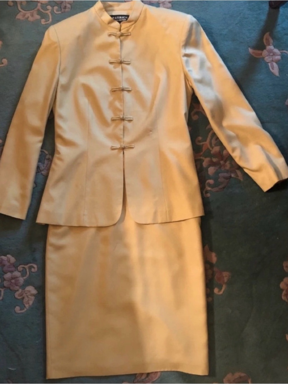 Two-Piece Yellow Suit Skirt Set